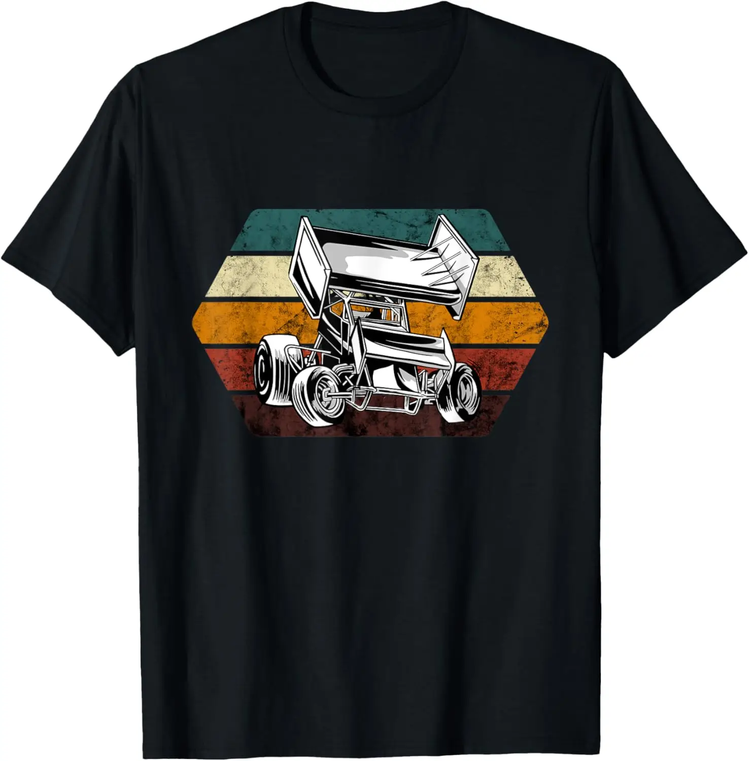 Retro Vintage Sprint Car Dirt Track Racing Sprint Car Racing T-Shirt