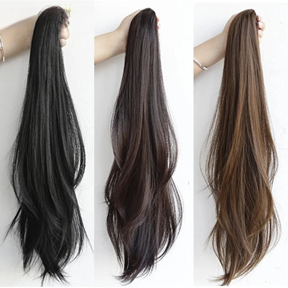 

Wavy Straight Claw Clip On Ponytail Hair Extension Synthetic Ponytail Extension Hair For Women Pony Tail Hair Hairpiece