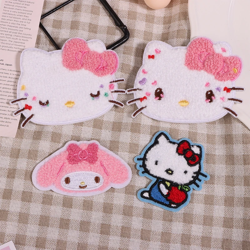 

Sanrio Embroidery Mobile Phone Stickers Hellokitty Hangyodon Girl Kawaii Mobile Phone Diy Decorations Child Cute Stickers