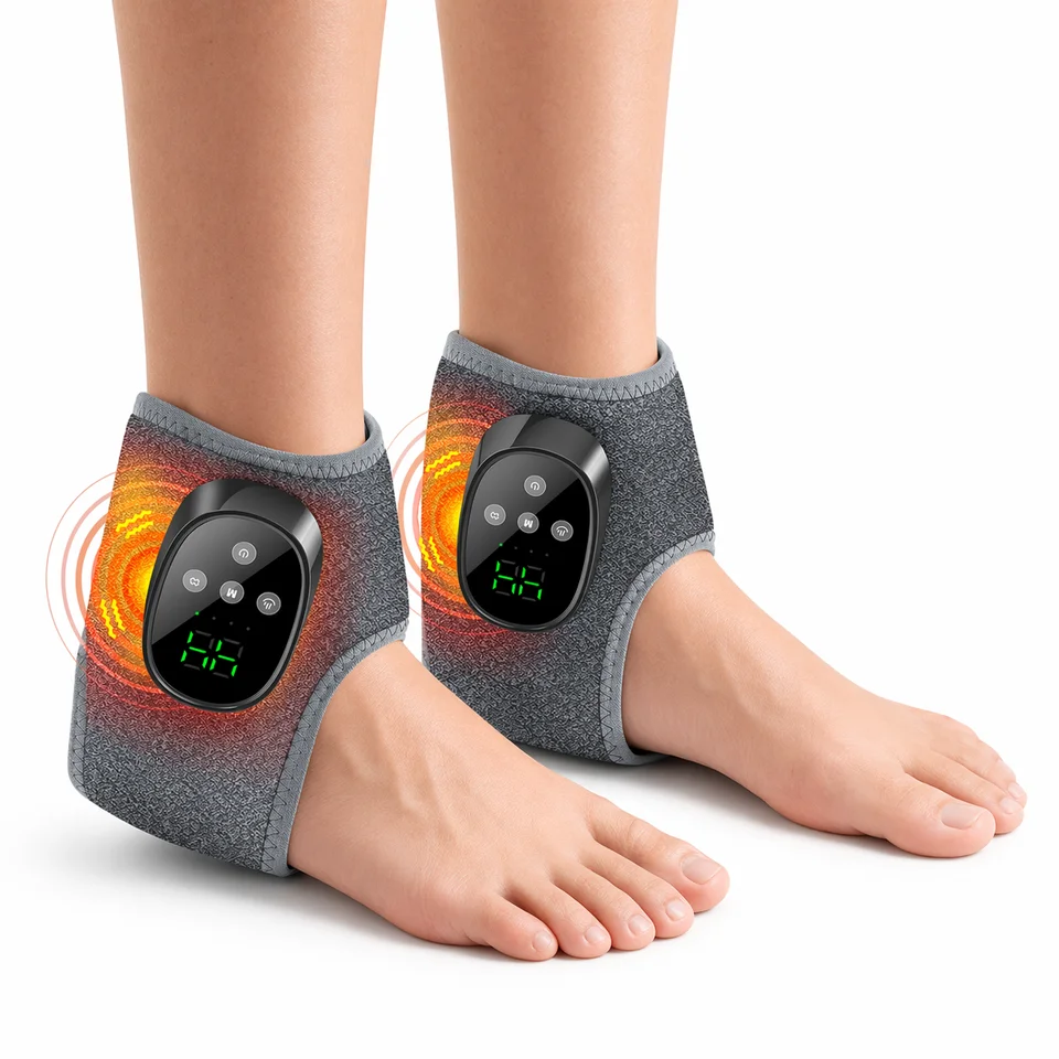 Electric Foot Massager Heated Vibration Cordless Ankle Wrap Portable Leg Care Relaxation Pad For Home Office Women Seniors, image 7