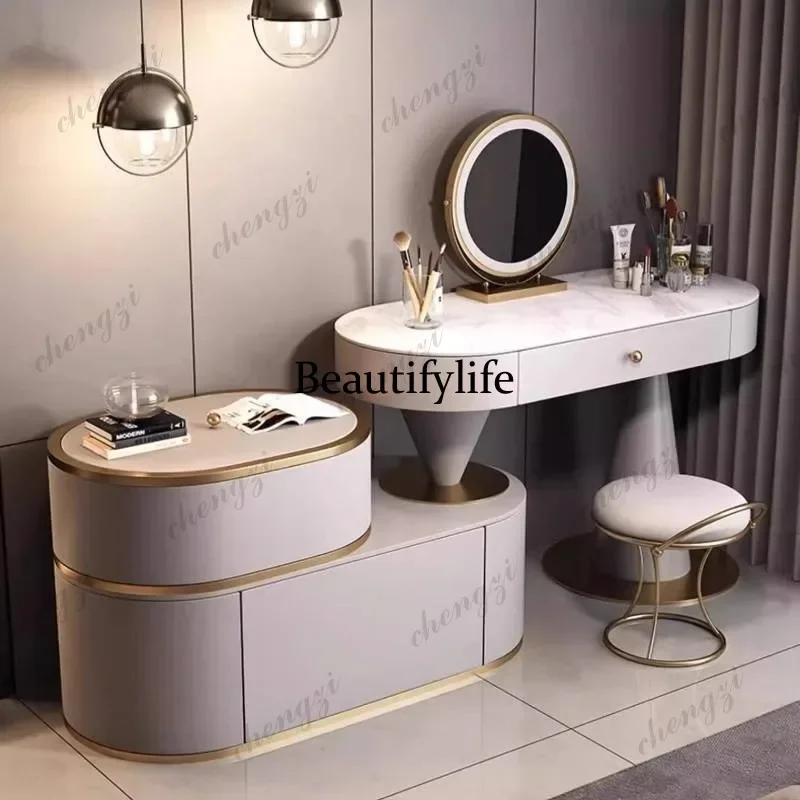 E182 Makeup Gold Europe Vanity Table Decor Light Girls Sets Bedroom Vanity Table Mirror Home Storage Penteadeira Feminina Furnit