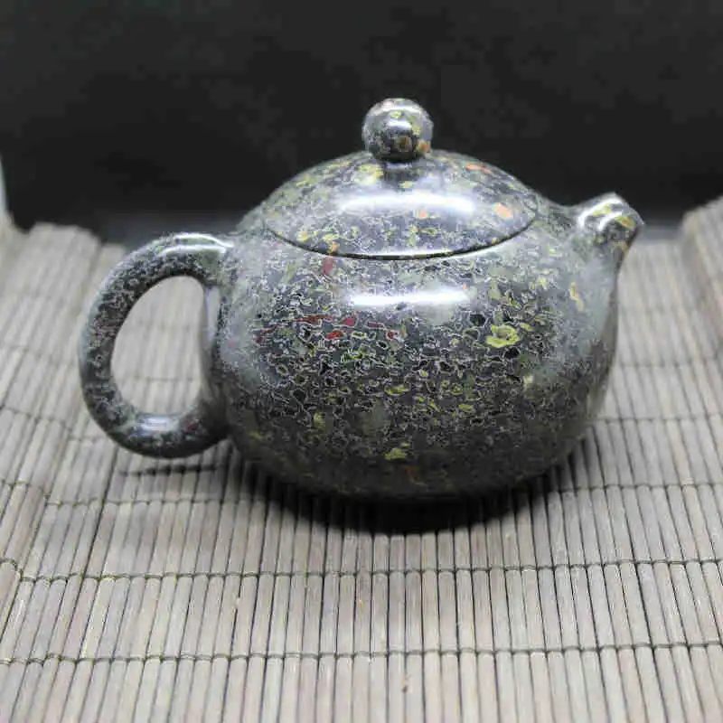 Chinese Plum Jade Teapot Natural Magnetic Stone Health Tea Kettle Gongfu Teaware Tea Ceremony Kung Fu Teaset Jades Pots