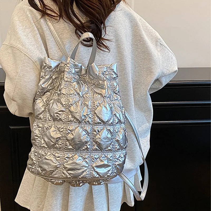 

Women Cloud Pattern Nylon Backpack Large Capacity Double Shoulder Bag Premium Water Resistant for College Travel Commuting