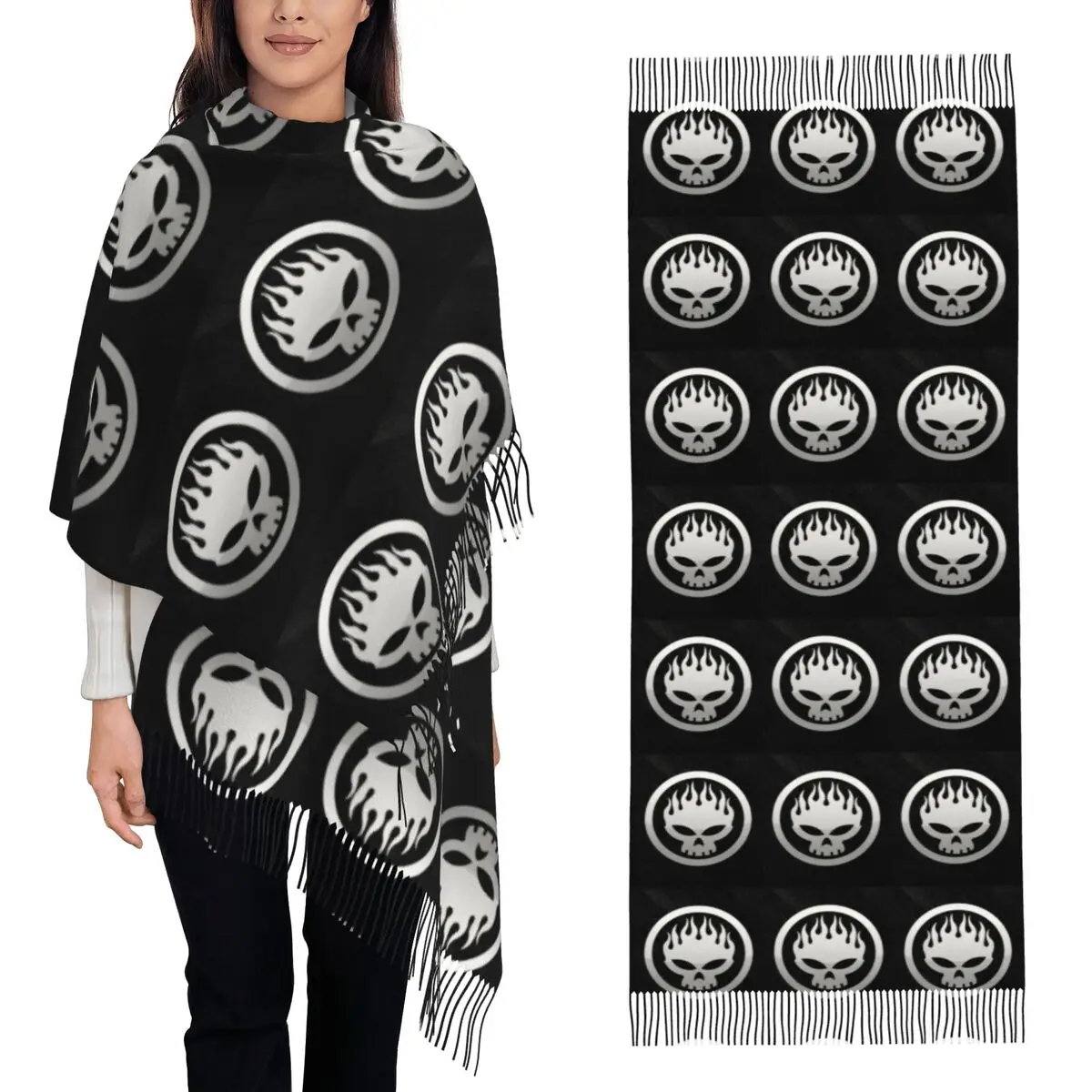 The Offspring Music Band Scarf Tassel Scarves Women Soft Warm Shawls and Wraps Large Fall Winter Shawl Wrap