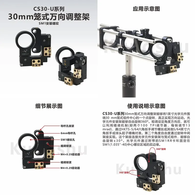 AP01 for CS30-U-1 30mm Cage Universal Adjustment Frame with SM1 Mounting Thread