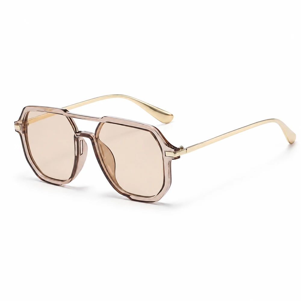 Retro Doppelbrücken-Sonnenbrille Quadratisch für Damen und Herren Vintage UV400 Modische Sonnenbrille für Täglichen Outdoor-Gebrauch – Detail 11