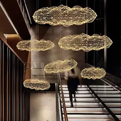 Iron Mesh Cloud Chandelier LED Hand Woven Cloud Lamps Nordic Industrial Style Villa Dining Room Staircase Living Room Chandelier