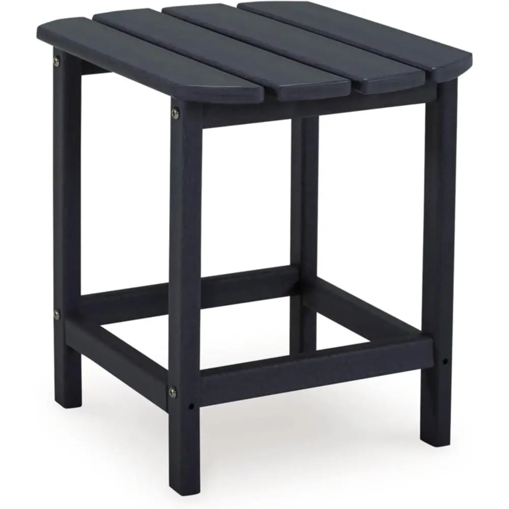 Sundown Treasure Outdoor End Table, Black | Durable weather resistant HDPE, Stainlsteel hardware, Easy assembly, Compact ootprin