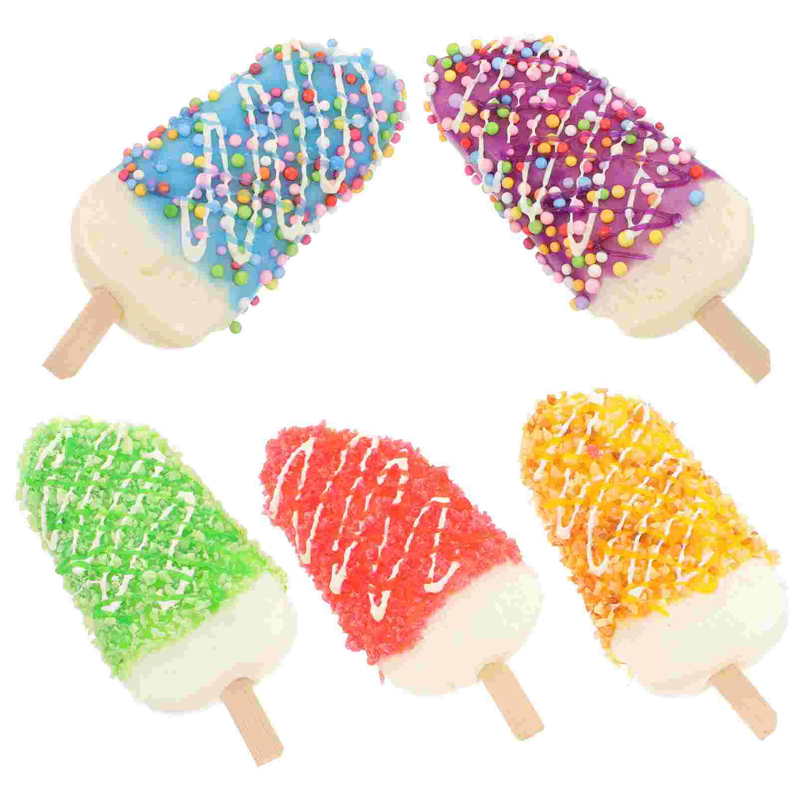 5 Pcs Simulated Ice Cream Figurines Desktop Fake Decor Photo Prop Simulation Paper Cup