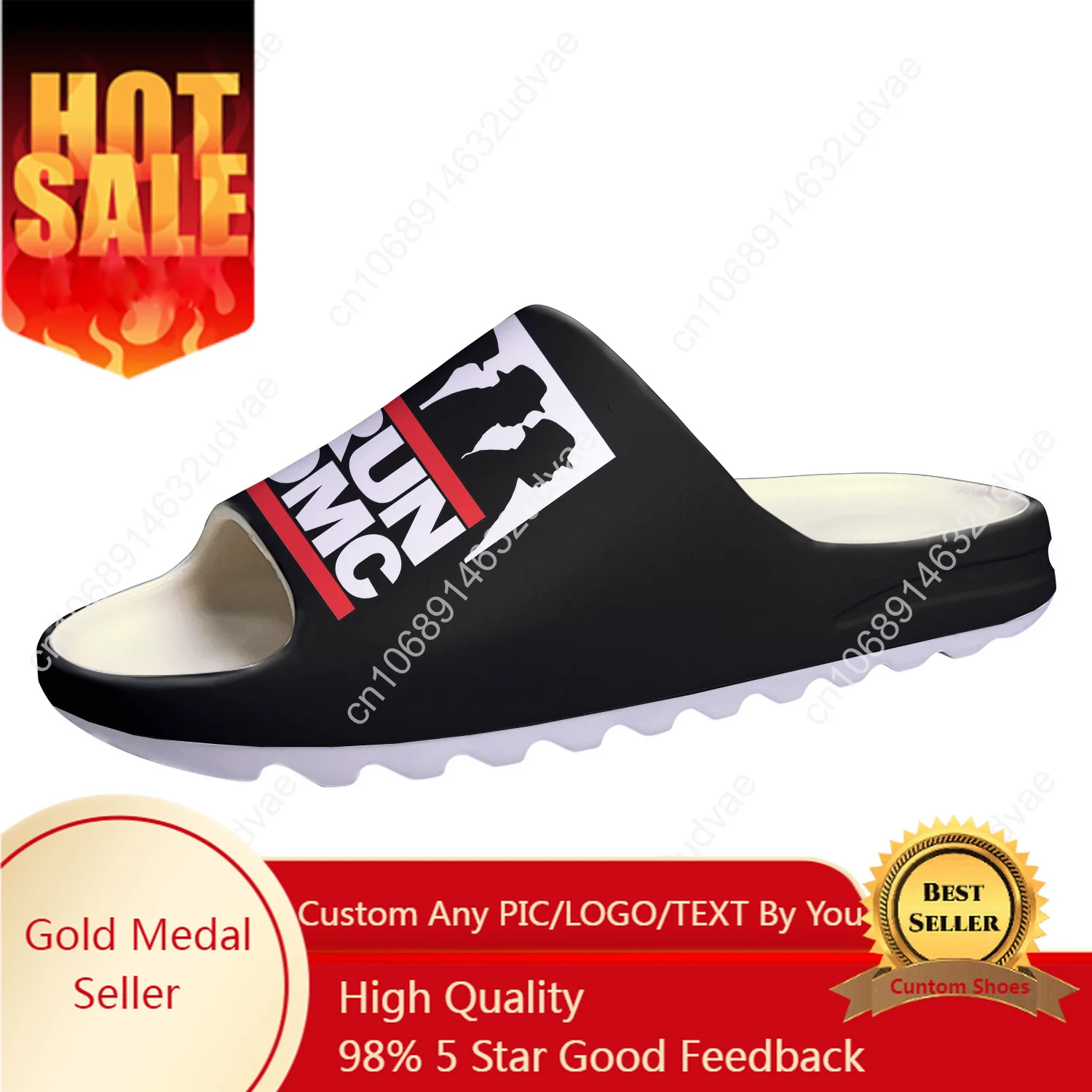 

Run DMC Custom Made Soft Sole Sllipers Home Clogs Step On Water Shoes Mens Womens Teenager Bathroom Beach Step In Slliper