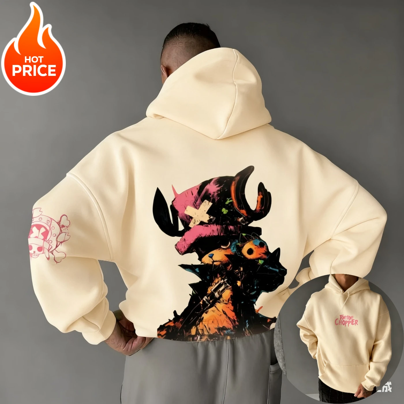 

2025 цельный Harajuku аниме Chopper уличная винтажная зимняя толстовка большого размера для мужчин и женщин толстовка с капюшоном с длинными рукавами топ Y2k