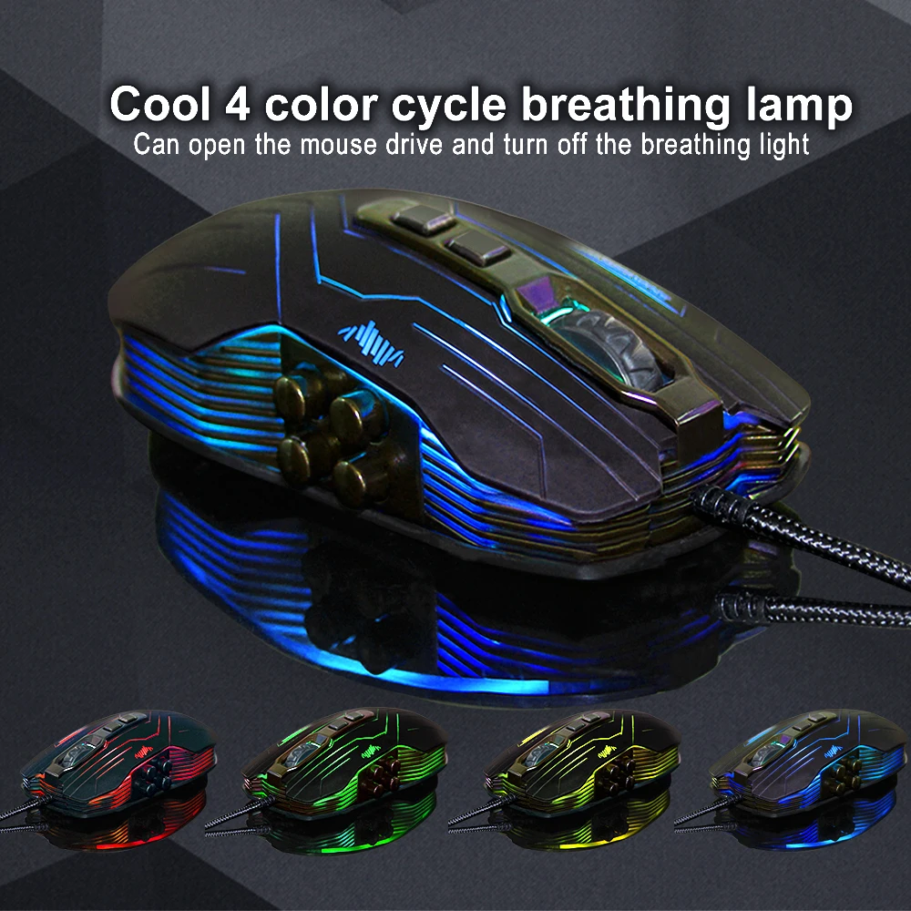 

Gaming Esports Mouse 3200 DPI 9 Keys Wired Mouse RGB Backlight Ergonomic Macro Programmable Mouse For Computer PC Laptop