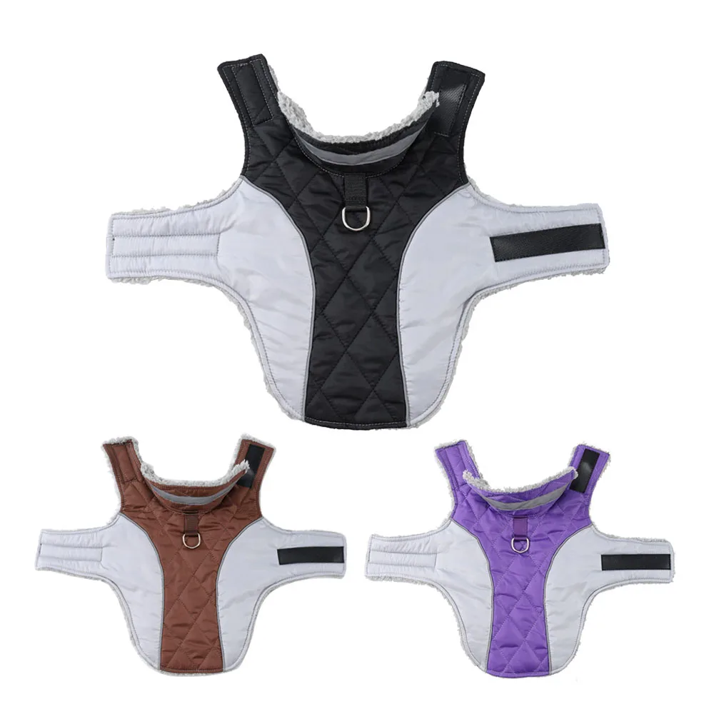 Winter Warm Dog Clothes High Collar Windproof Jacket For Small Large Dogs Cats Reflective Waterproof Pet Vest Coat Pug Overalls