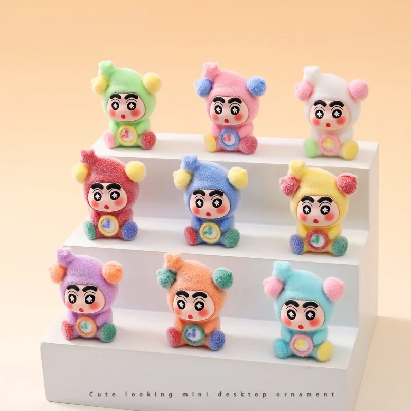 

Cartoon Flocking Shin-chan Blind Box Cute Doll Desktop Small Ornaments Trendy Live Broadcast Match-up Blind Bag For gift