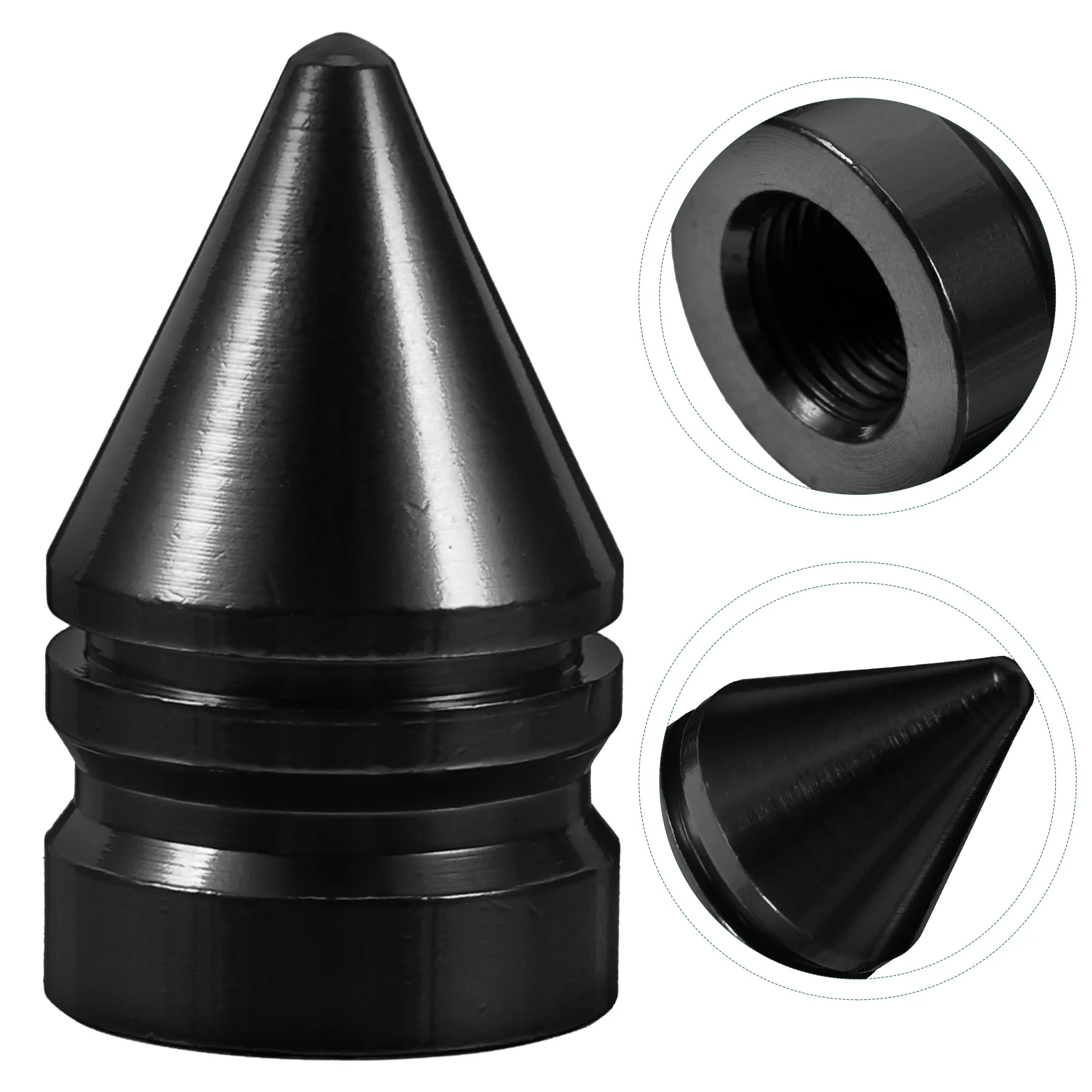 

4pcs Aluminum Alloy Tire Valve Caps Stylish Durable Cone Design Universal For Car Motorcycle Truck Stem Caps Gasket
