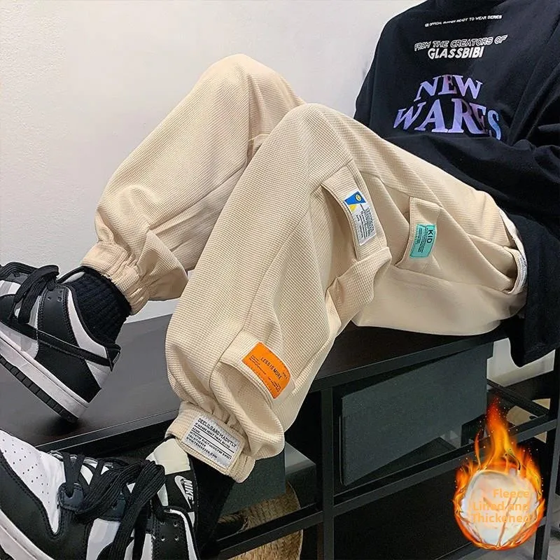 

Мужские свободные рабочие брюки-карго на весну-осень, большие размеры, американский стиль, повседневные, с эластичным поясом