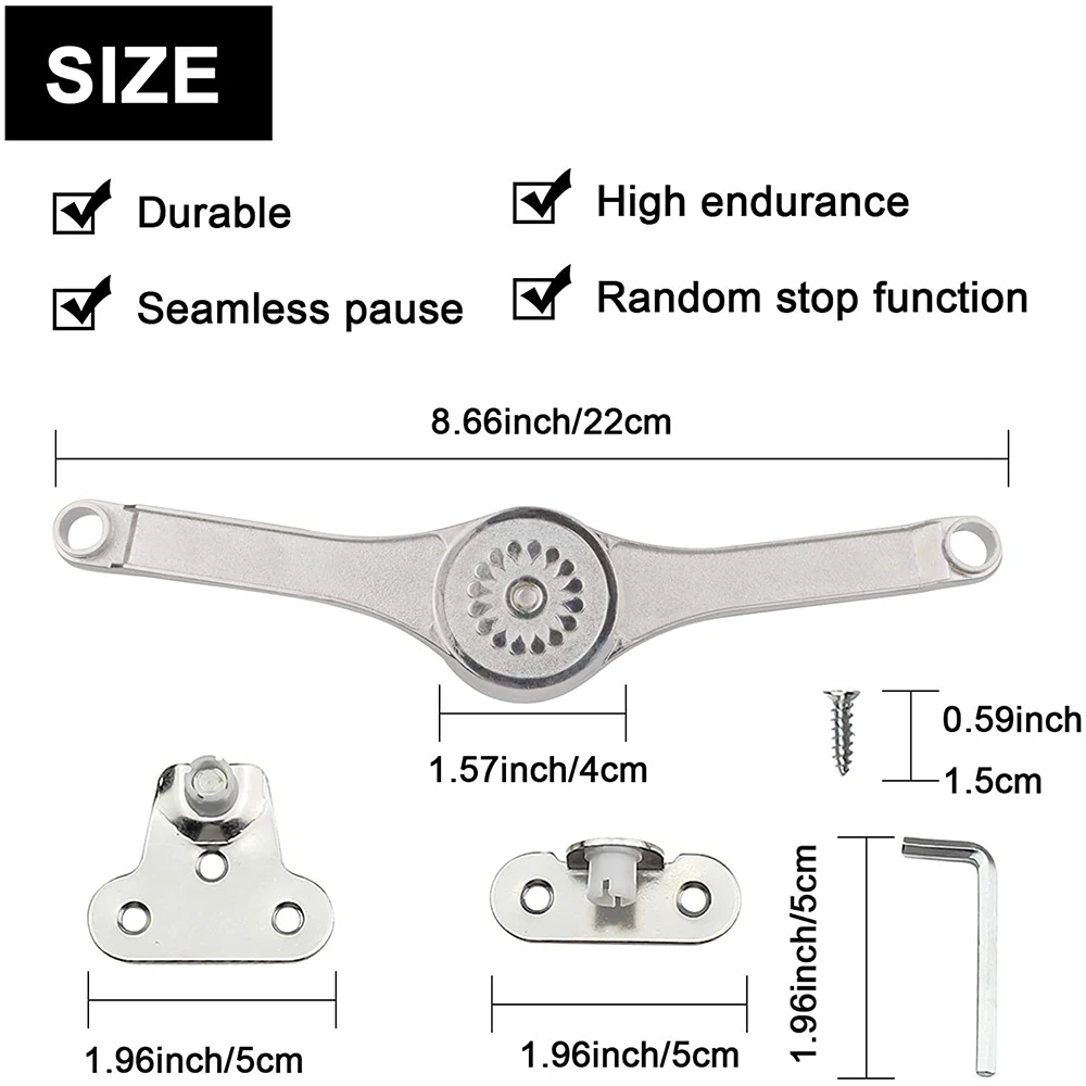 Lid Support Hinge, Adjustable Lid Stay Soft Close Toy Box Cabinet Hinge, Folding Lid Support Hinge