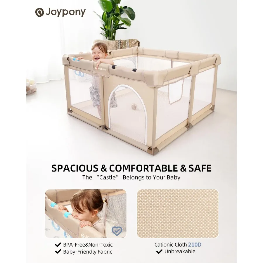 Kojec dla niemowląt 50x50 cm, mały kojec dla niemowląt i małych dzieci, kojec z bramką do użytku wewnątrz pomieszczeń, miękki, oddychający kojec z siateczką.