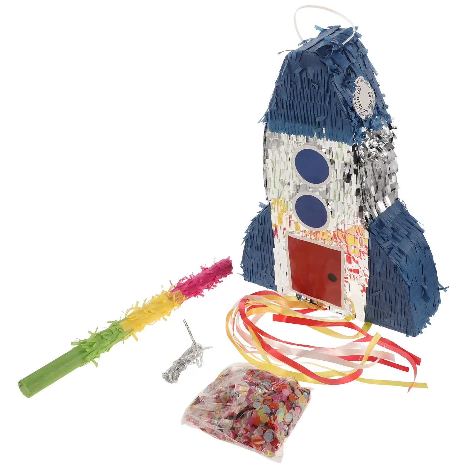 Cohete Piñata decoraciones para fiesta de cumpleaños juegos para niños suministros para fiestas temáticas espaciales juguetes piñata rellenables globos para fiesta científica
