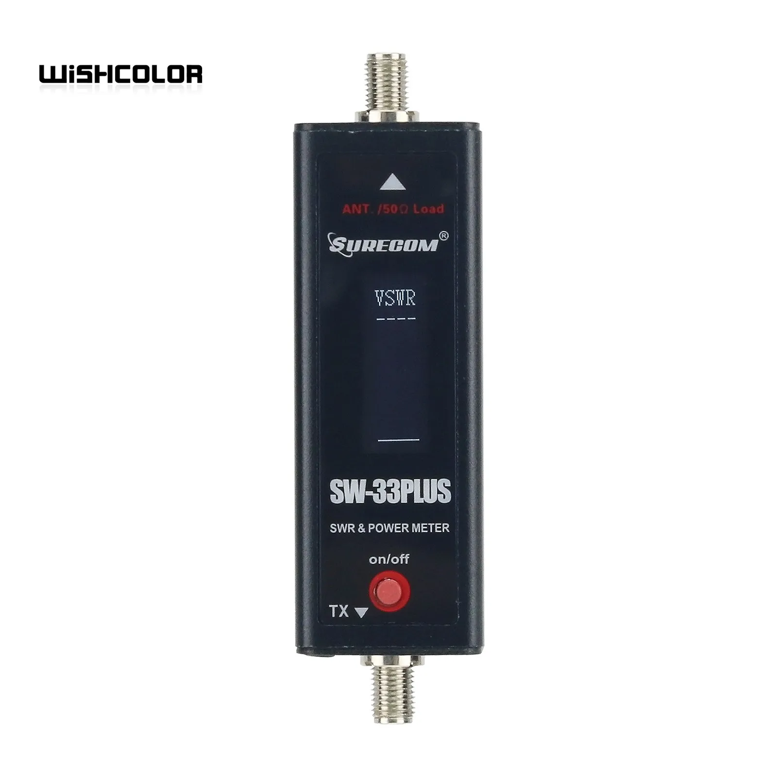 Wishcolor SW-33PLUS Mini VHF/UHF 125-525MHz Standing Wave Power Meter 100W with 4 Connectors and Dummy Load