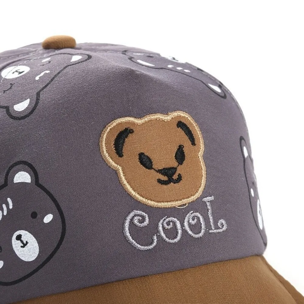 Cute Cartoon Bear Hat Lightweight Thin Sun Hat Breathable Soft Brim Baseball Cap for