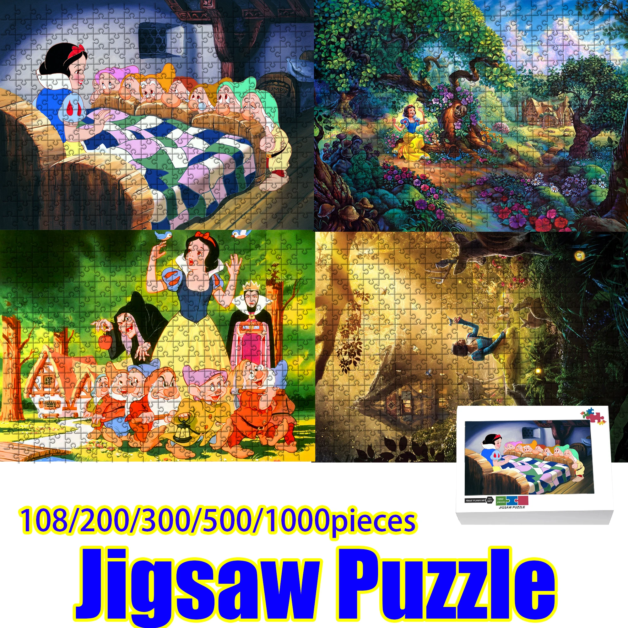 

Snow White Themed Jigsaw Puzzle, 108-1000 Pcs Wooden Puzzle, Classic Fairy Tale Design, High Quality Wood, Unique Gift for Puzzl