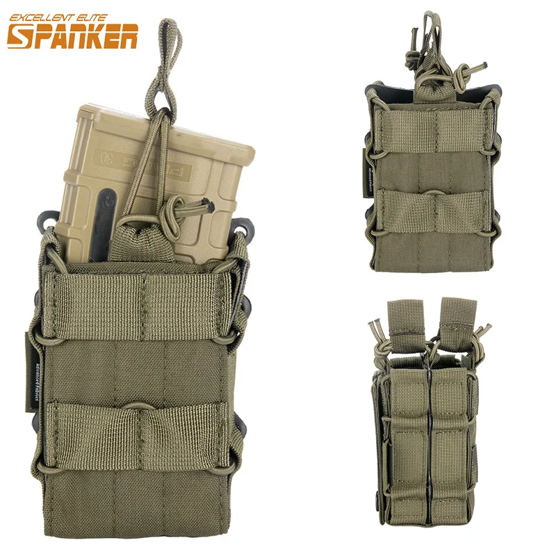 

Отличная сумка для магазина ELITE SPANKER M4, тактическая двойная Магнитная сумка 5,56/7,62, Сумка с картриджем Molle для винтовки, аксессуары для охоты