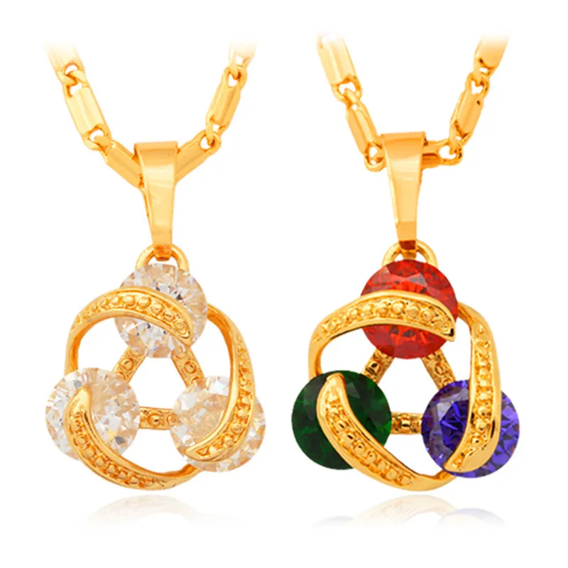 

Gold/Silver Plated Cubic Zirconia Necklace for Women Girls