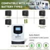 ソーラーバッテリー充電コントローラー,12V,24V,48V,60V,72V,96V,MPPT,レギュレーター230V DC,LiFePo4用 2