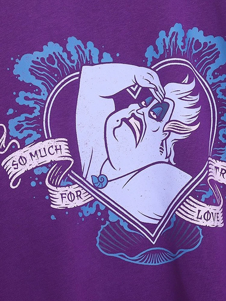 Disney Sweatshirt Bösewichte Ursula Cartoon Print Harajuku Frauen Lange Hülse O-ansatz T Lose Beiläufige Jumper Tops Weibliche Streetwear