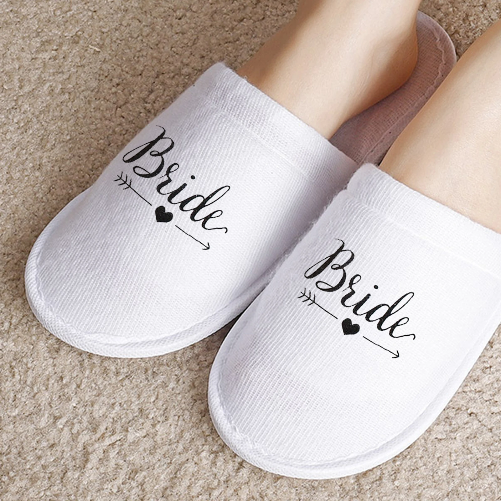 A Pair Of Bridal Slippers Bachelorette Party Supplies Team Groom Disposable Slippers Hen Night Bridal Shower Bridesmaid Gifts