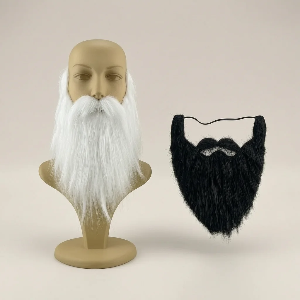Cosplay Funny Fake Beard Set Mustache Eyebrows Santa Fluff Halloween Party Costume Props Beards