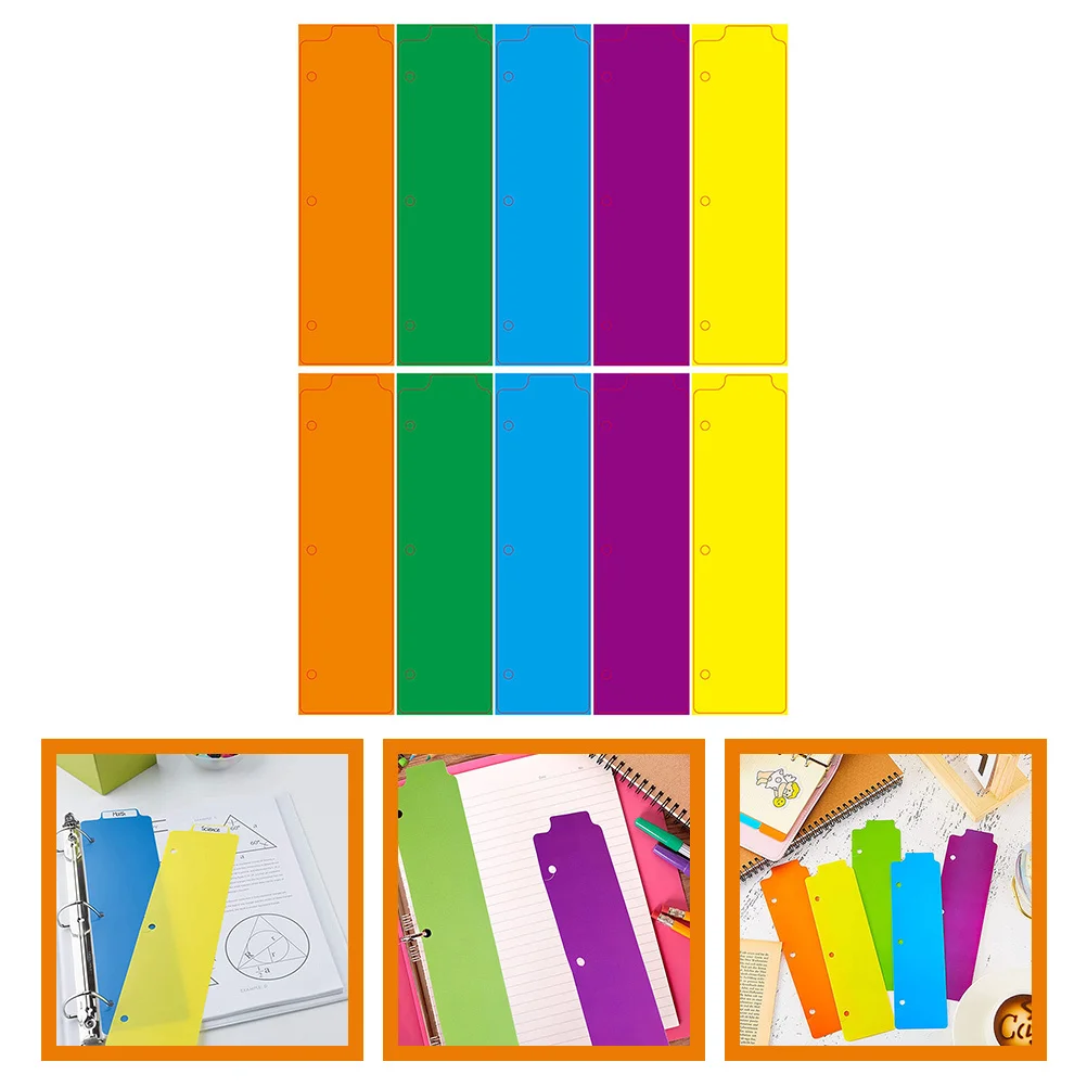 

10pcs Plastic Binder Dividers Mini Notepad Divider For Notebooks Reports Presentations Page Markers Notebook Supplies Reusable