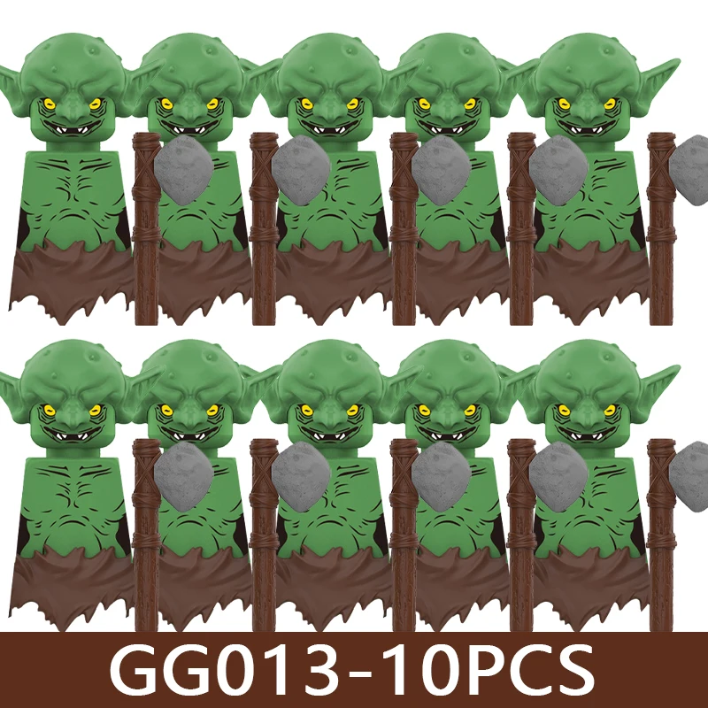 Mittelalterliche Burg-Soldaten-Figuren Bausteine Militär Armee Ritter Römischer Krieger Infanterie Miliz Ork Zubehör Bausteine Spielzeug