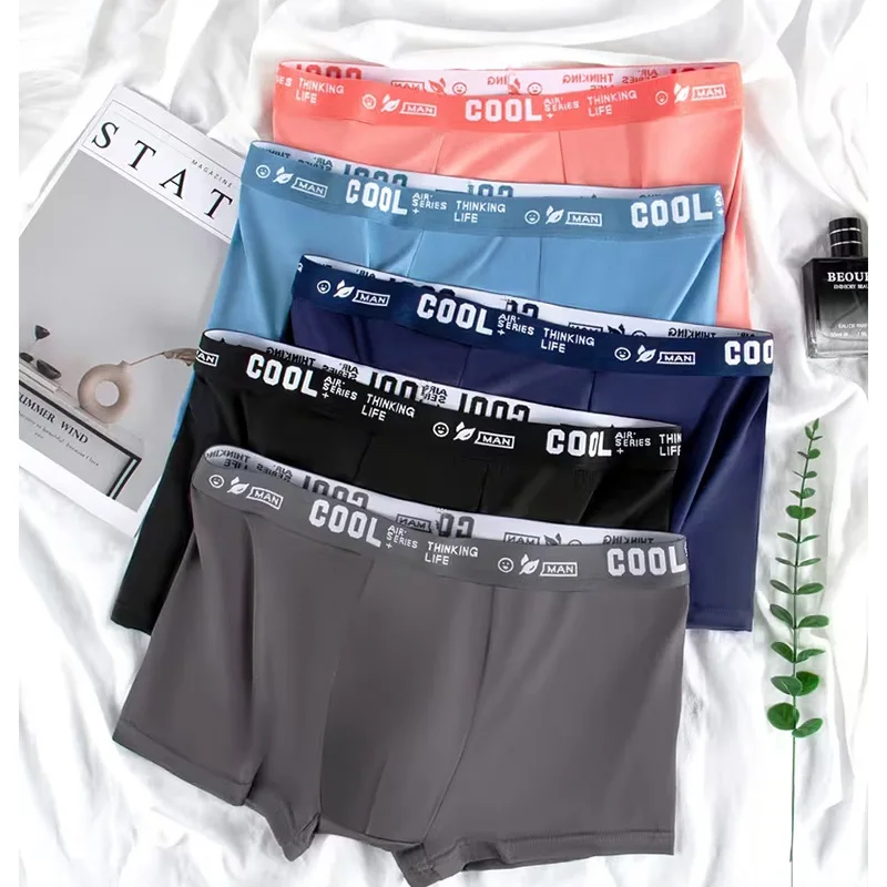 

5 pcs Men's Panties Mens Underwear Boxers Shorts Breathable Solid Male Underpants Cool Sexy U Convex Lingerie