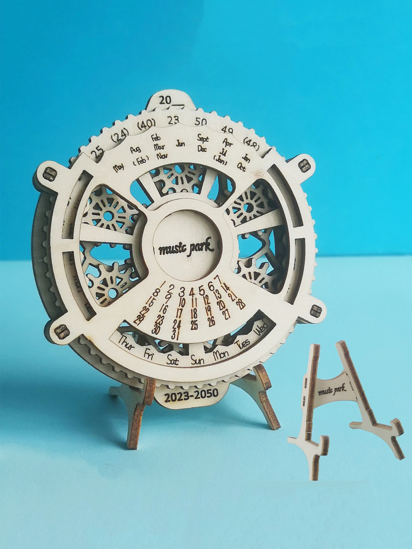 3D Holz puzzle ewige 3D Holz puzzle Kalender mechanische Zahnräder Spielzeug Gebäude Set Brain Teaser Spiele Engineering Spielzeug Modell