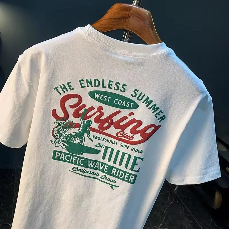 

2025 Summer New Fashion High-end Brand American Casual Cotton Short-sleeved T-shirt Half-sleeved Versatile Top Unisex