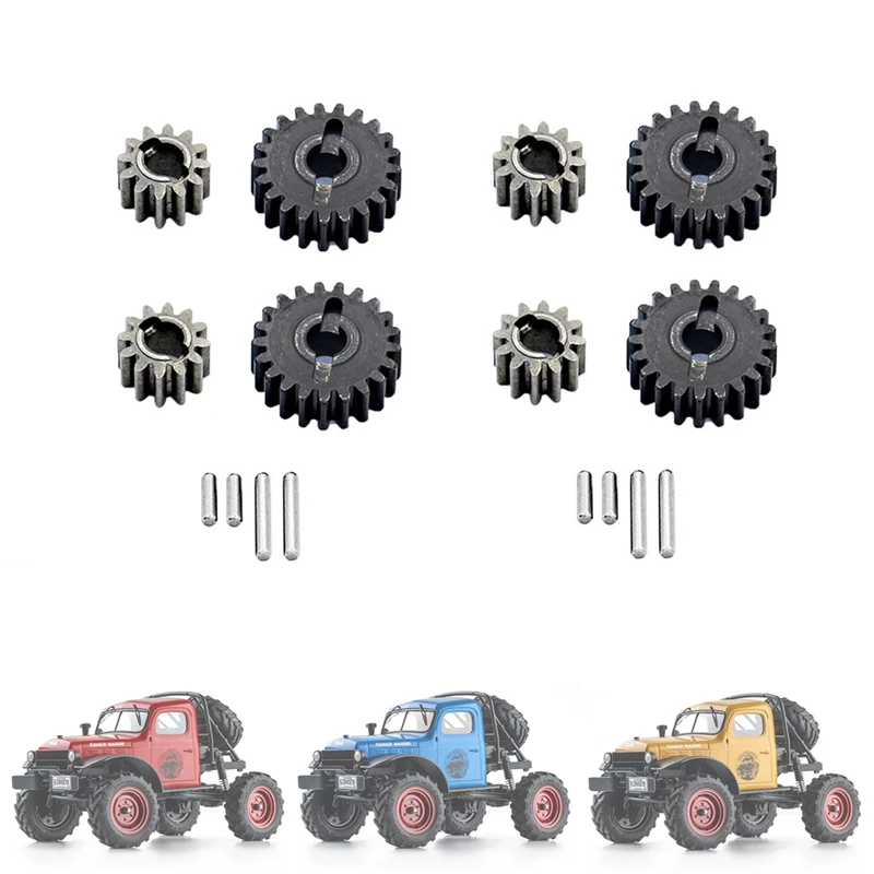 For FMS FCX24 4 Set Metal Portal Axle Portal Gear Set 21T 12T 1/24 RC Crawler Car Accessories