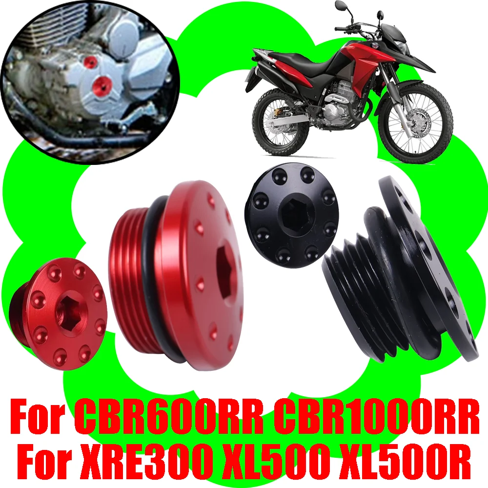 Para HONDA CBR600RR CBR1000RR XRE300 XRE 300 XL500 XL500R Accesorios de motocicleta Tapa del orificio del tornillo de sincronización del motor Tornillo del cárter