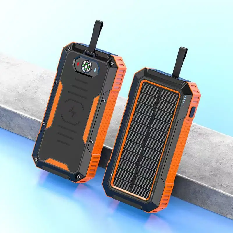 22.5W Super Fast Charging Outdoor Power Bank Compass Wireless Charging Solar Mobile Power Supply 30000MA