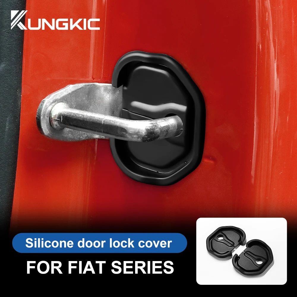 Lot de 2 coussins d'amortissement de porte de voiture en silicone, boucle de verrouillage de porte pour Abarth 595 Fiat 500 500L 500X 500C Panda Fiorino Punto Bravo Qubo