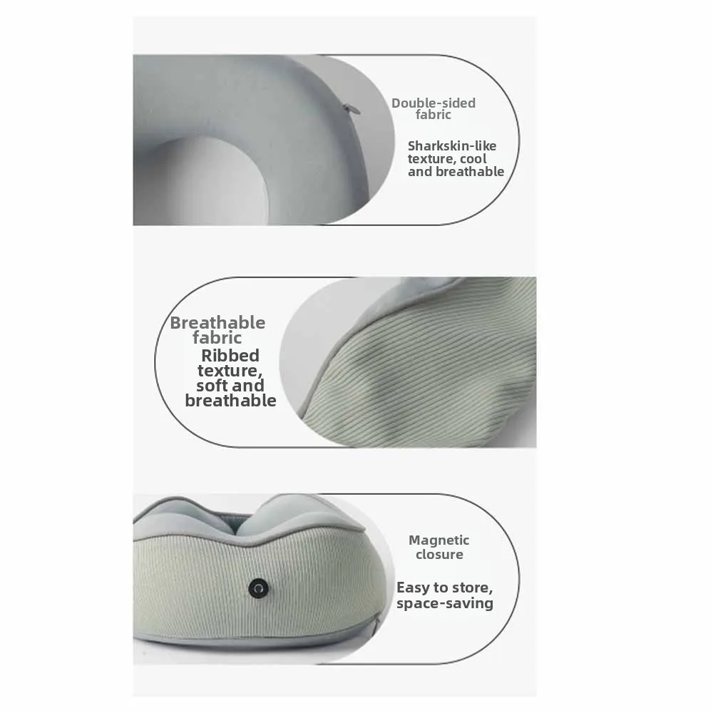 وسادة رقبة محمولة متعددة الوظائف بتصميم على شكل حرف U وسادة سفر مادة ناعمة مريحة تدعم وسادة القيلولة راحة المنزل