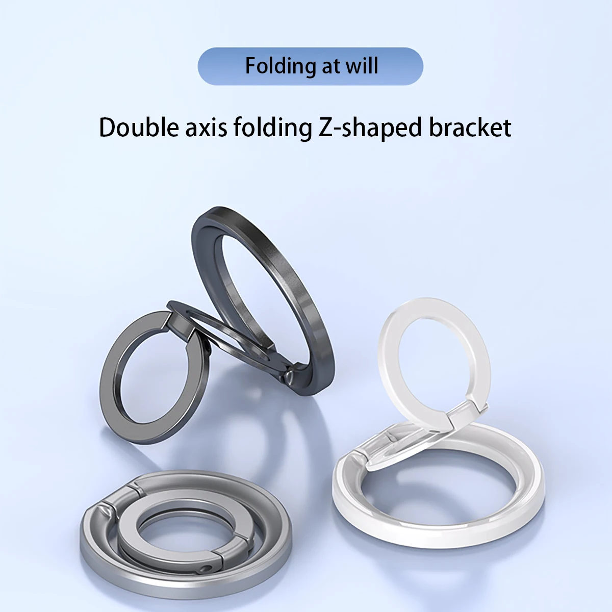Magnetic Phone Ring Holder with Strong Magnetism, Universal, Multifunctional, Metal, Ultra-Thin, Foldable, 360-Degree Rotation, Multifunctional