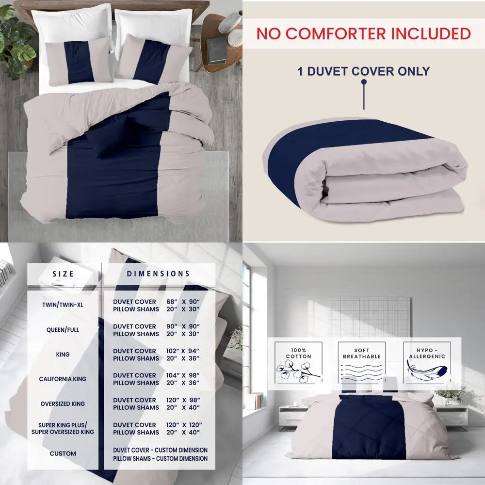 

100% Egyptian Cotton 600 Thread Count Twin Size Duvet Cover - Ultra Soft Premium Sateen Comforter Cover for Durable Sleep