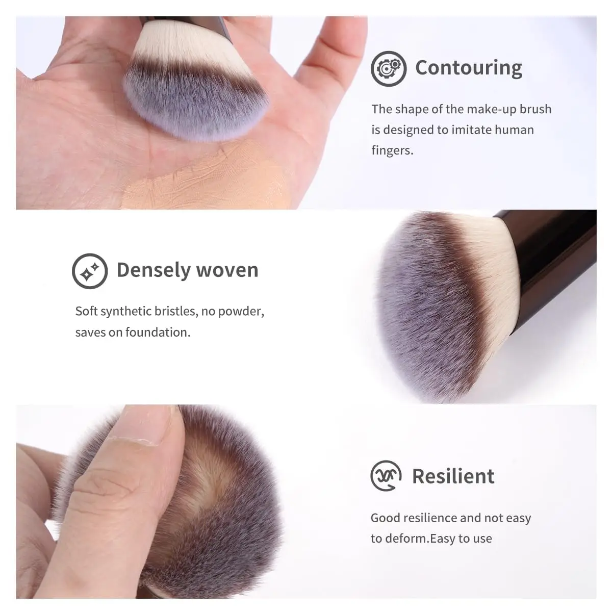 Juego de brochas de maquillaje para base, 5 uds., máscara Kabuki de doble punta, brocha de contorno para polvo líquido, corrector, crema, cosméticos, mezcla Ma