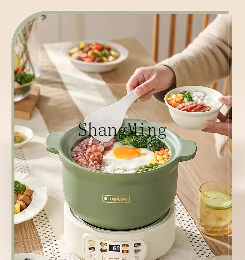 ZYY elektrischer Auflauf für den Haushalt, automatischer elektrischer Eintopftopf, multifunktionaler elektrischer Eintopfbecher, Brei-Topf, geteilt