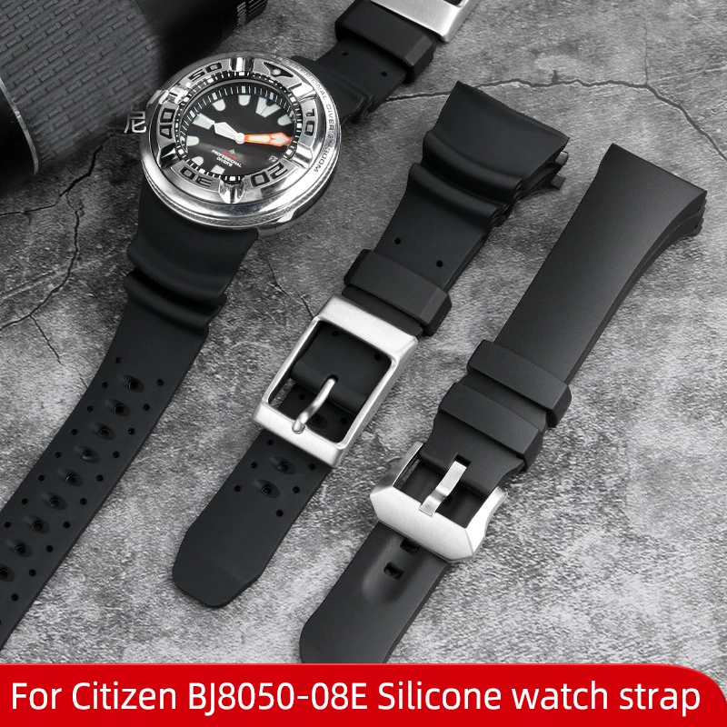 

Modified Watchband For Citizen BJ8050-08E Silicone watch strap Lug Connection Head Small/Little Monster Bracelet Watch Strap