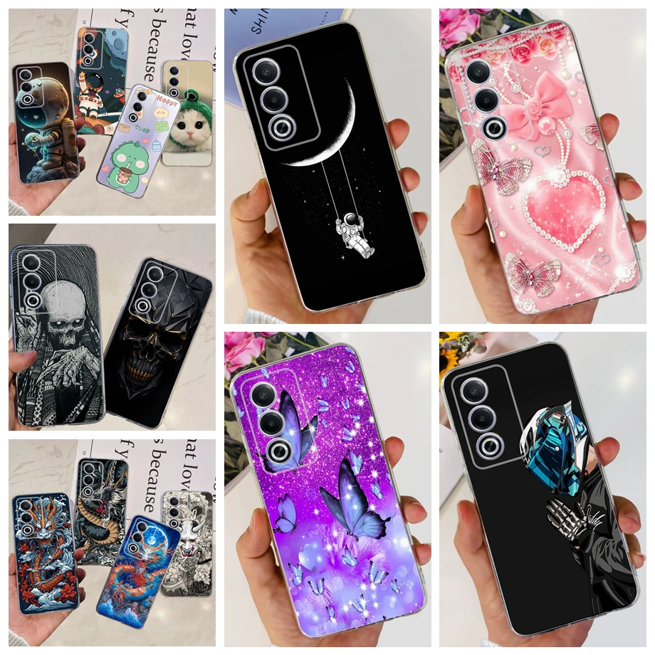 For Oppo A80 / Oppo K12x Global Case Transparent Silicone Soft Back Cover For Oppo CPH2667 CPH2639 Fundas Dinosaur Cat Dragon