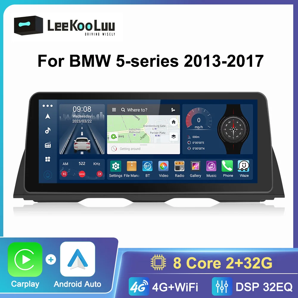 LeeKooLuu Android Car Radio Carplay For BMW 5-series 2013-2017 (For NBT system) Multimedia Video Player GPS 4G Wifi Head unit