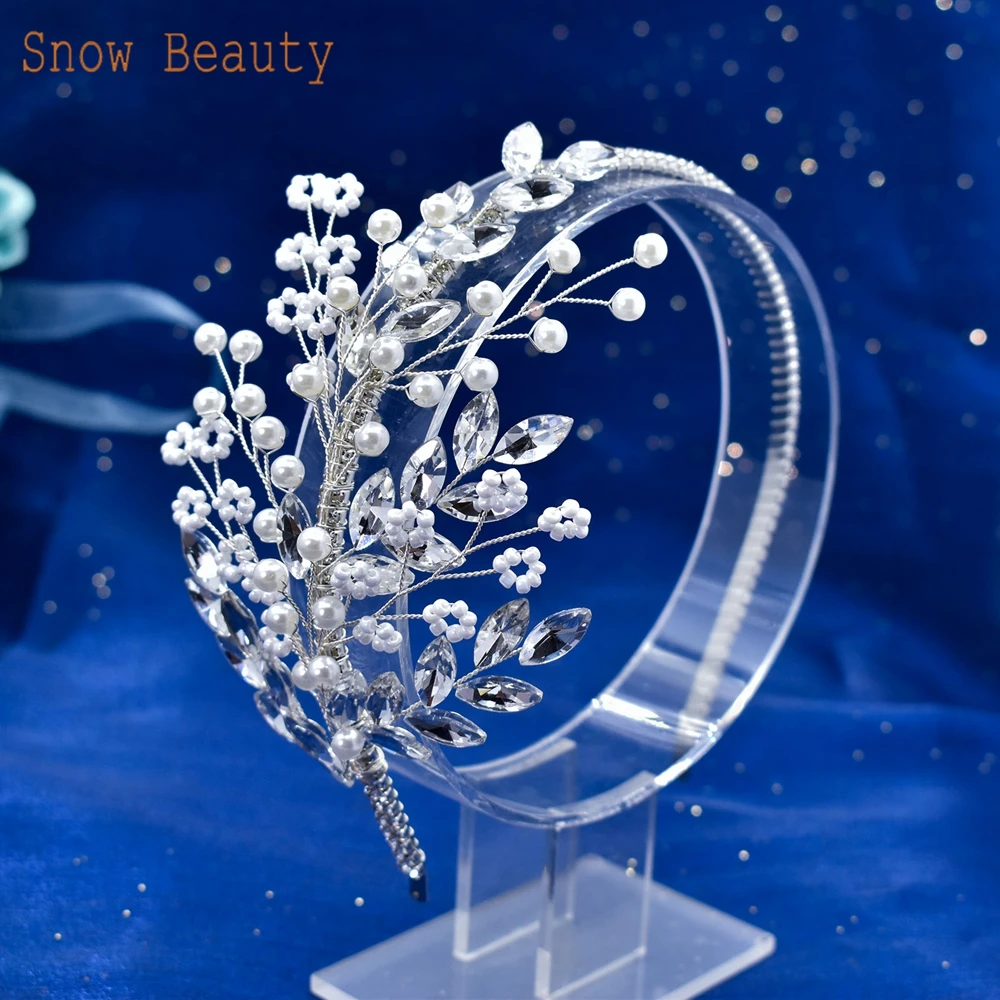 

DZ028 Bridal Headpiece for Weddings Headdress Crystal Pearl Brides Tiara Cosplay Party Headwear Children's Hair Accessories